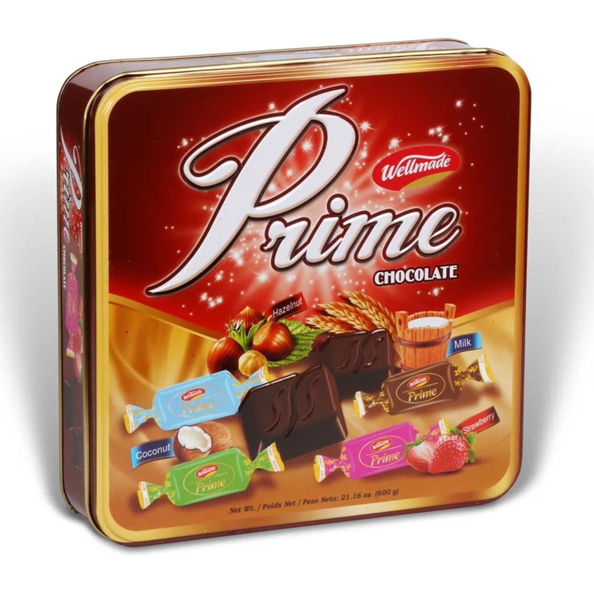 Wellmade Prime Chocolate Tin 600g  x 8